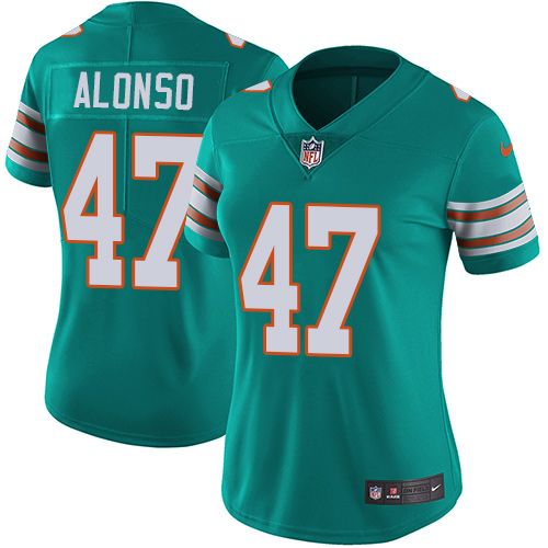 Nike Dolphins #47 Kiko Alonso Aqua Green Alternate Women's Stitched NFL Vapor Untouchable Limited Jersey